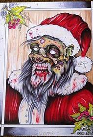vaihtoehto viileä zombie joulupukin tatuointikuvio
