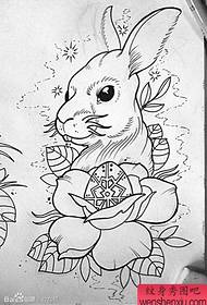 un motif de tatouage de lapin mignon et populaire