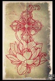 un classico manoscritto tatuaggio Vajra e Loto