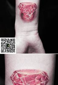 girl's wrist is small and exquisite Pink diamond tattoo pattern