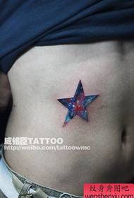 meninos abdômen super bonito padrão de tatuagem de estrela de cinco pontas estrelado colorido