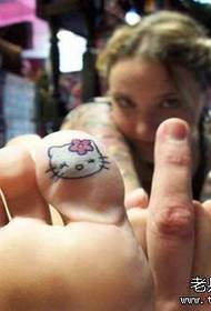 Stuur 'n klein persoonlikheid Kitty kat tattoo patroon gedeel deur die tattoo show map
