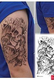 pegatinas de tatuajes de calaveras pegatinas de tatuajes de tatuajes de brazo de flor de estilo escolar europeo y americano
