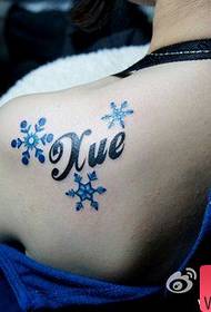 ombreiro de nenas populares fermoso patrón de tatuaxe de copos de neve
