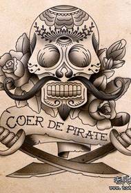 малюнок тату-шоу, щоб рекомендувати європейський та американський піратський стиль татуювання