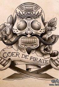 tattoo show picture for you to recommend a European and American pirate style tattoo pattern