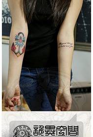 tyttö käsivarsi suosittu kaunis ankkuri tatuointi malli