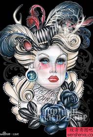 classic beautiful school beauty tattoo manuscript