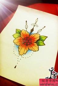 un famoso popolare piccolo manoscritto tatuaggio floreale