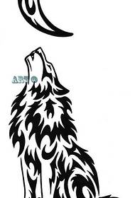 a totem lone wolf ເດືອນຮູບແບບ tattoo ວົງເດືອນ