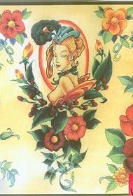 a beautiful European and American school beauty tattoo manuscript