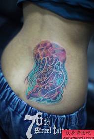 uzuri upande kiuno maarufu nzuri rangi jellyfish tattoo muundo