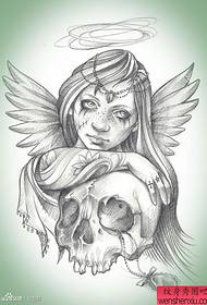 um padrão de tatuagem de anjo morto-vivo europeu e americano lindamente popular