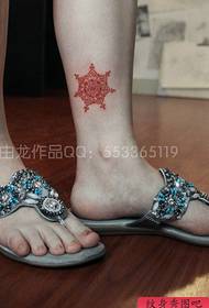 kızlar bacaklar küçük popüler totem çiçek dövme deseni