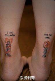 dekleta gležnja majhen in priljubljen vzorec tatoo svetilnikov in sveč
