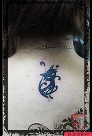 lányok hátsó divat Totem macska tetoválás minta