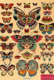 Precej priljubljena skupina rokopisov tetovaže metuljev