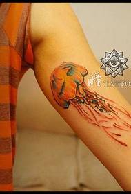 braccio bellissimo Modello di tatuaggio popolare di meduse