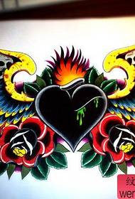 красива група Популярний рукопис татуювання крилами любові