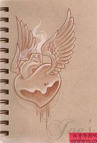 klasické populární Love křídla tetování vzor