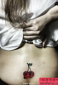 modello di tatuaggio piccolo ed elegante piccola vita della ragazza della ciliegia