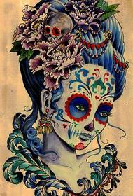 un motif de tatouage de beauté morts-vivants cool et beau