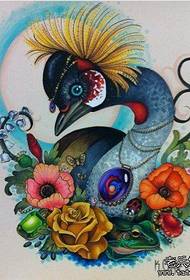 δημοφιλές πολύ όμορφο πουλί χειρογράφος τατουάζ