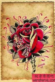 një dorëshkrim i tatuazheve të trëndafilave të bukura të njohura