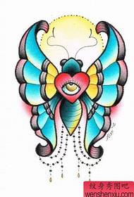 Mhol barra seó Tattoo patrún tattoo lámhscríbhinne féileacán ildaite