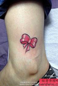girl's ankle is small Cool bow tattoo pattern