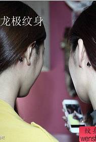 Girls' ear popular popskin plum tattoo pattern