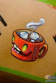 skodelica priljubljenega rokopisa o tetovaži kave