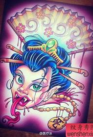 umbhalo wesandla opholile we-geisha tattoo opholile