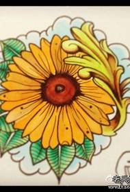 مجموعة من أنماط الوشم زهرة الشمس الصغيرة والشعبية