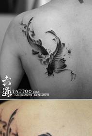 дівчата плечі чорно-білі фарби малі татуювання кальмарів татуювання