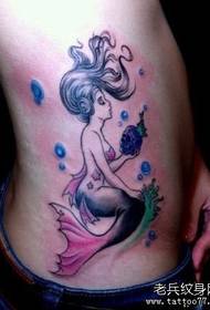 дівчина талії красиві русалка татуювання візерунок