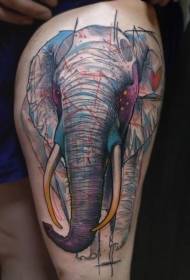 jalkojen väri old school elefantin tatuointikuvio