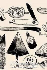 Modello tatuaggio piccolo manoscritto grafico stile europeo