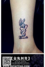 Patró de tatuatge de conill de dibuixos animats