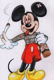 desenho bonito elegante Mickey tatuagem manuscrito padrão apreciação imagem