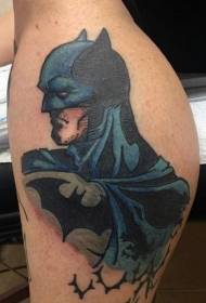 Coloto cha Cartoon Batman Tattoo ya Mtundu wokhala ndi bat