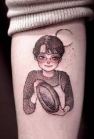 cartoon little brother's group of handsome little boys tattoo designs