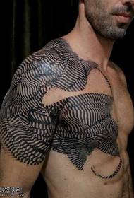шема на тетоважа во стил на рака