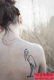 Girl back totem ja-kambi crane Tsarin Tattoo