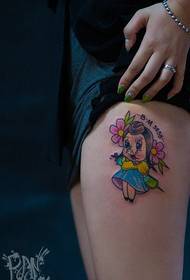 dievča nohy roztomilý populárny karikatúra prasa tetovanie vzor