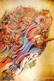 Chinese style land god manuscript tattoo pattern