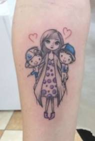 modello di tatuaggio figura stilizzata del cattivo dei cartoni animati