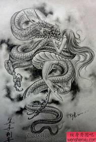 un manuscrito alternativo del tatuaje de la belleza del dragón