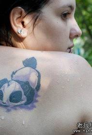 გოგონები უკან cute cute panda Tattoo ნიმუში