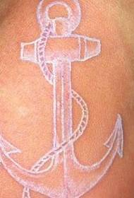 Individual Pigeon Blood Ship Anchor Tattoo